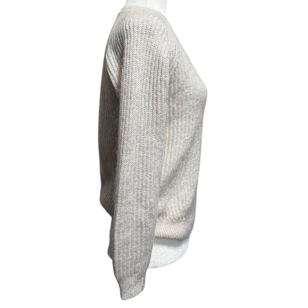 Comptoir des Cotonniers Mohair Blend Cream with Subtle Shimmer Sweater US XXS - Picture 2 of 7